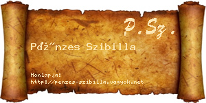 Pénzes Szibilla névjegykártya